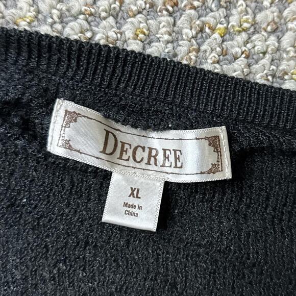 Cute vintage y2k black long sleeve tight knit button up cardigan - Picture 6 of 6